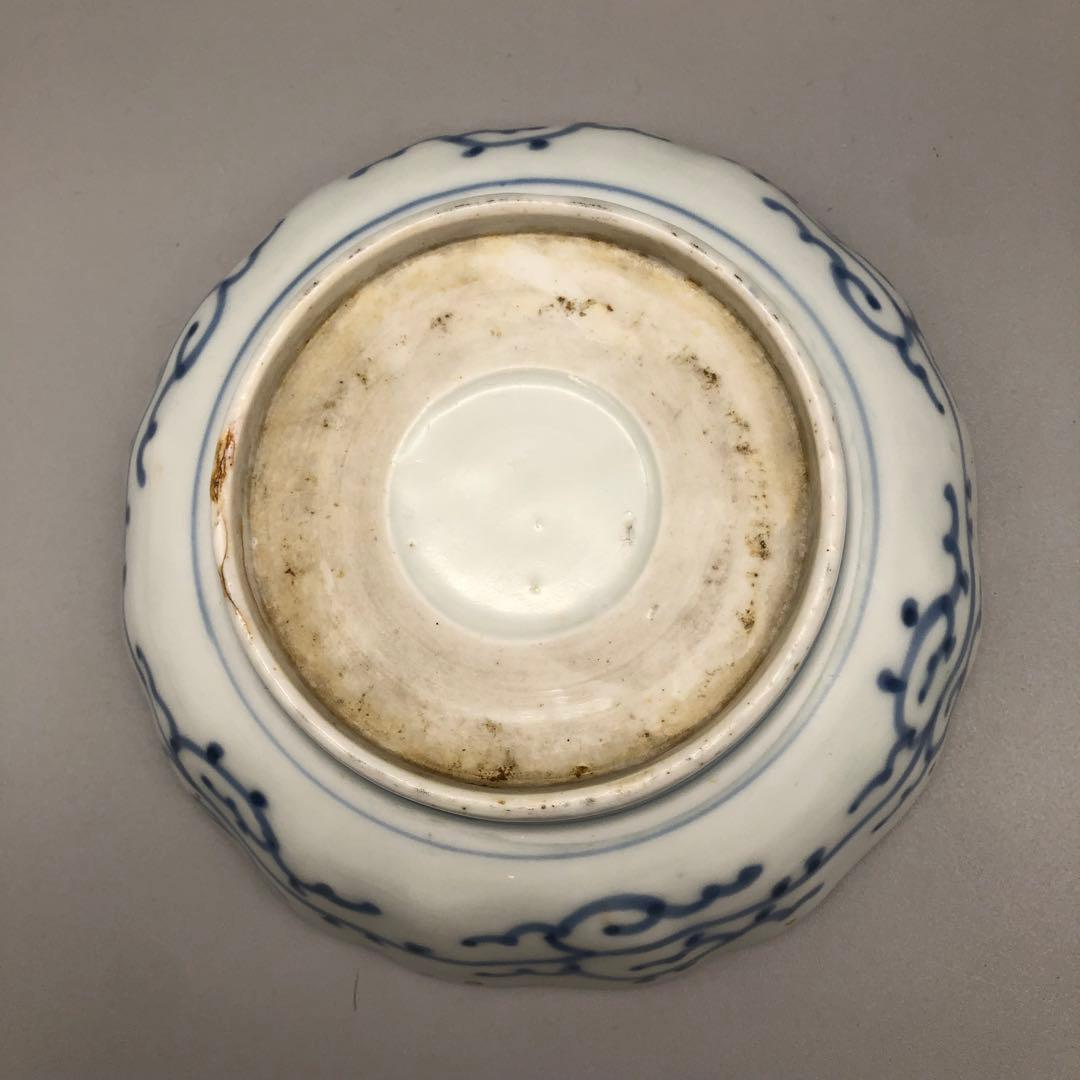 年代物希少古伊万里染付みじん唐草文なます皿 3枚15cm骨董品ビンテージ食器