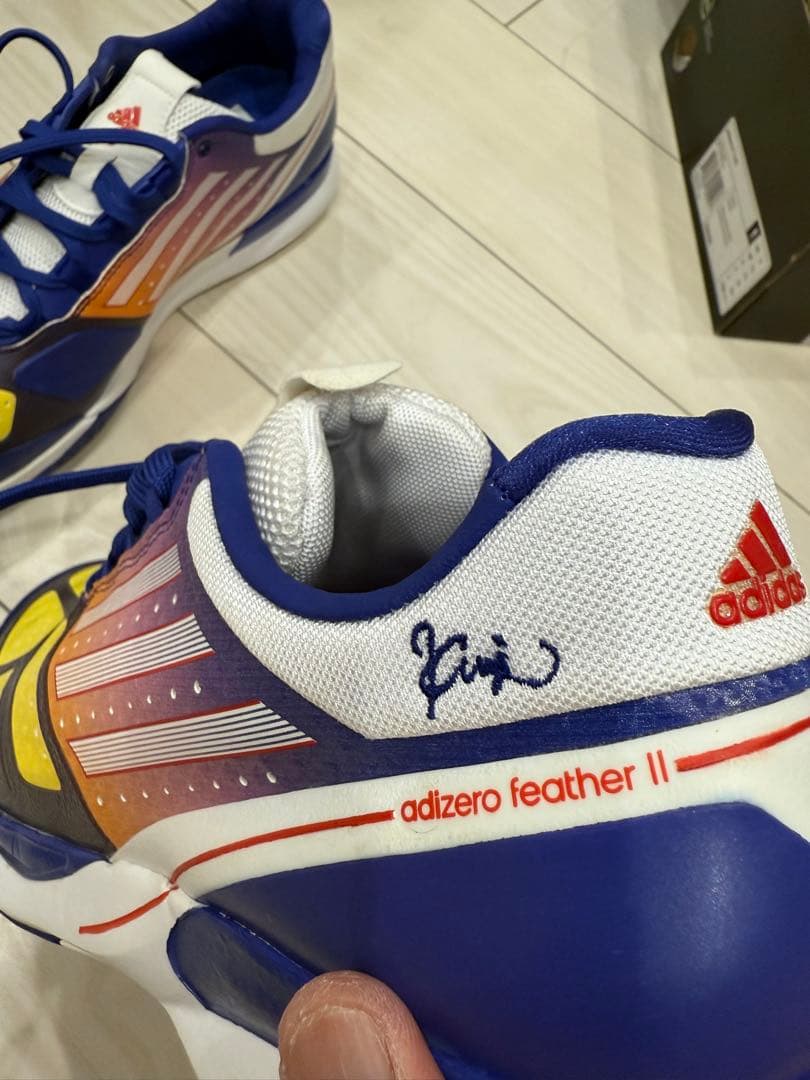 adidas テニスシューズ 青/黄