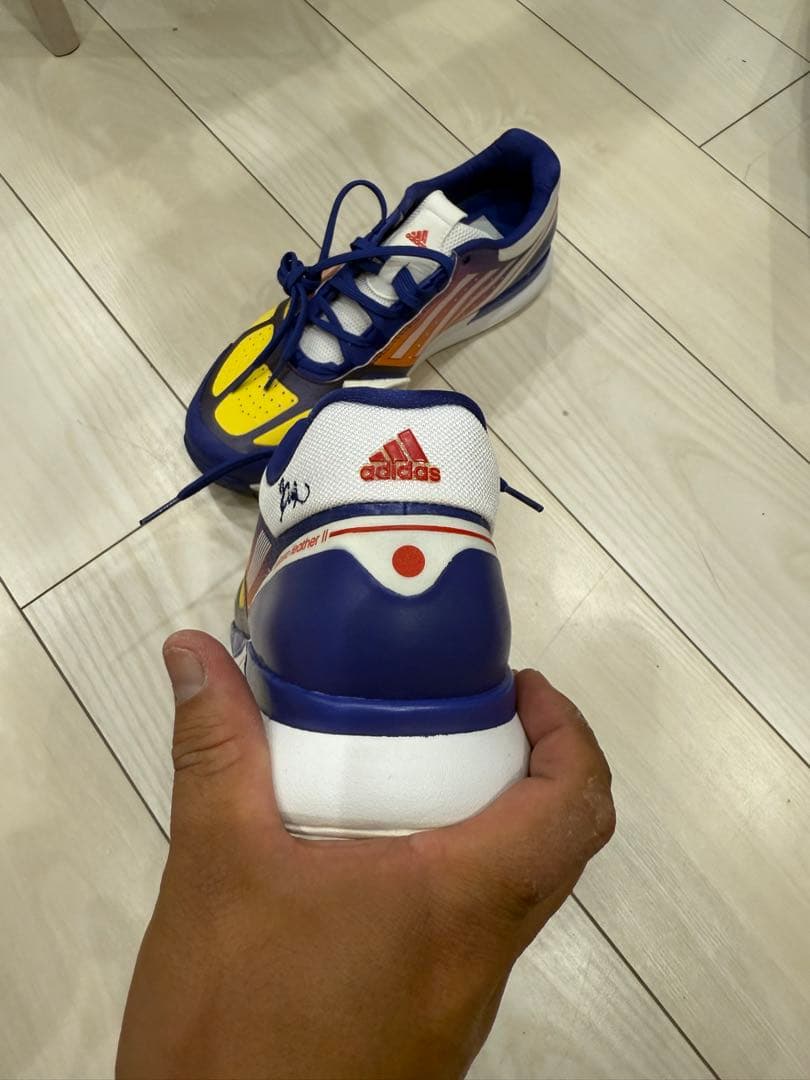 adidas テニスシューズ 青/黄