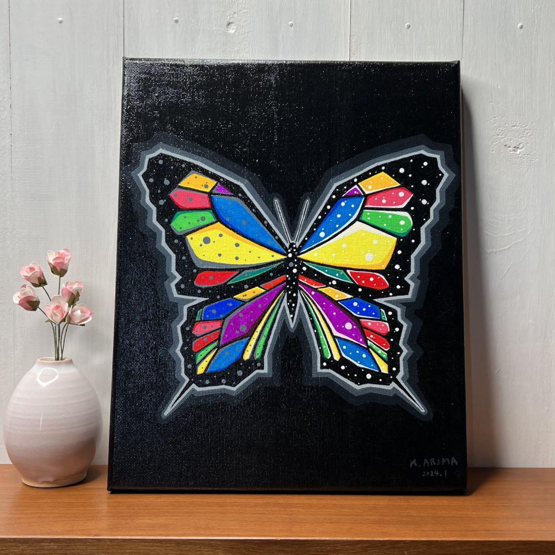 ブラックバタフライ｜絵画 原画 蝶の絵 イラスト ドローイング