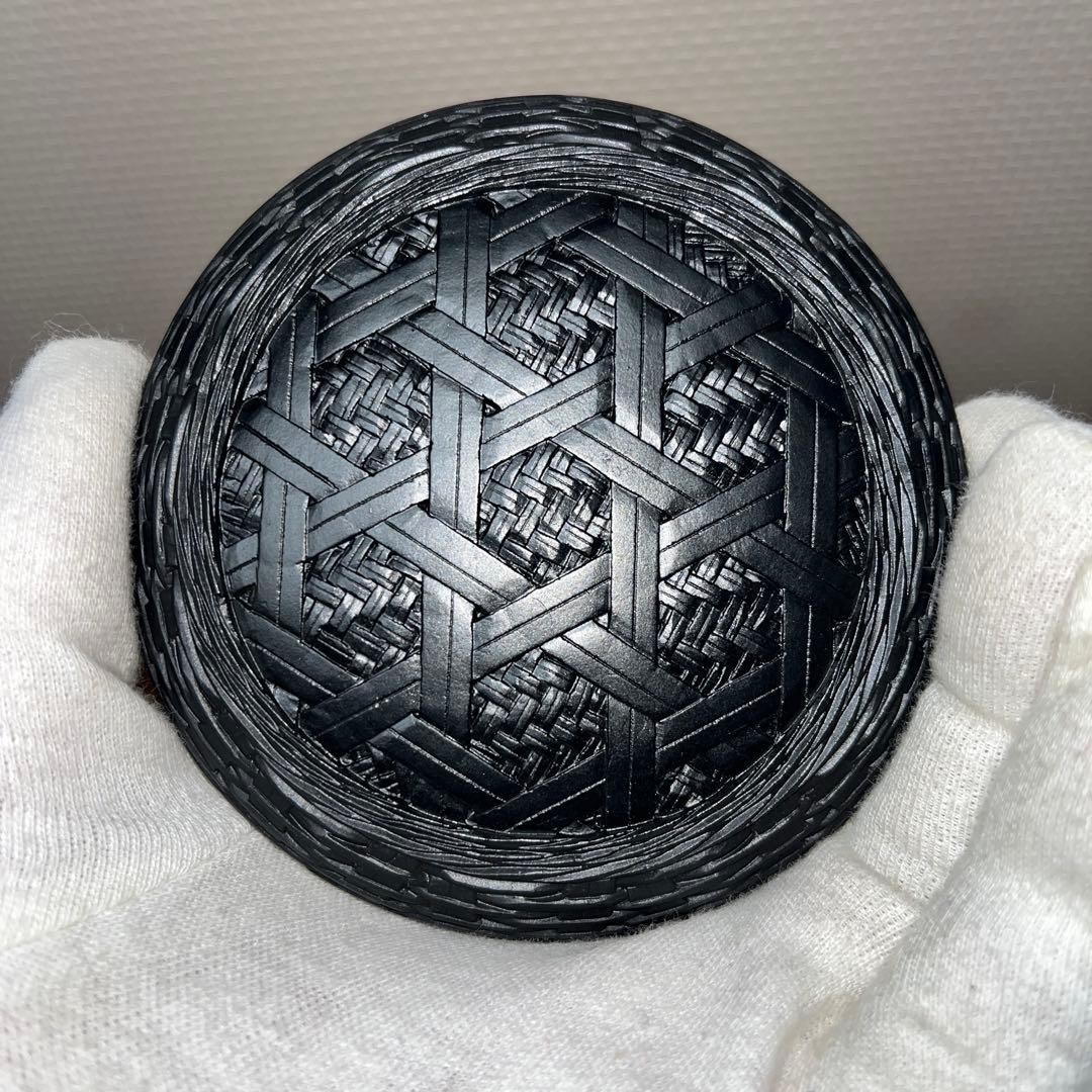 ⭕️雨畑硯　特殊研　竹篭硯　新品美品　極細密彫刻　手間かかる　女性好み作品
