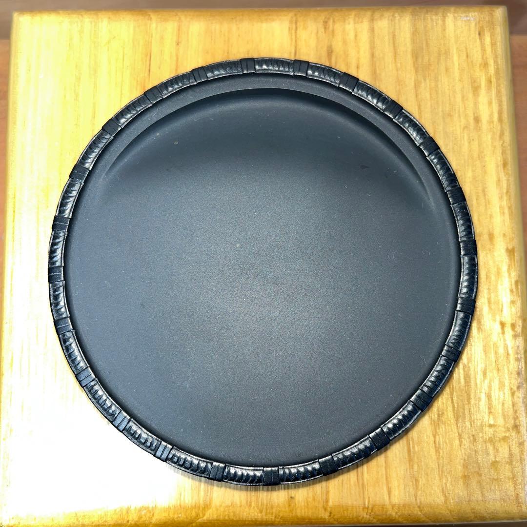 ⭕️雨畑硯　特殊研　竹篭硯　新品美品　極細密彫刻　手間かかる　女性好み作品