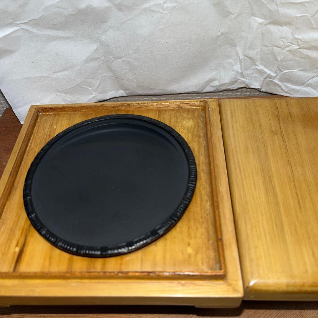 ⭕️雨畑硯　特殊研　竹篭硯　新品美品　極細密彫刻　手間かかる　女性好み作品