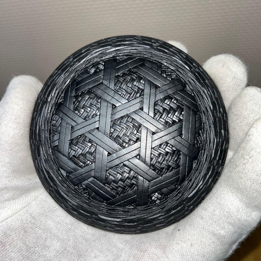 ⭕️雨畑硯　特殊研　竹篭硯　新品美品　極細密彫刻　手間かかる　女性好み作品