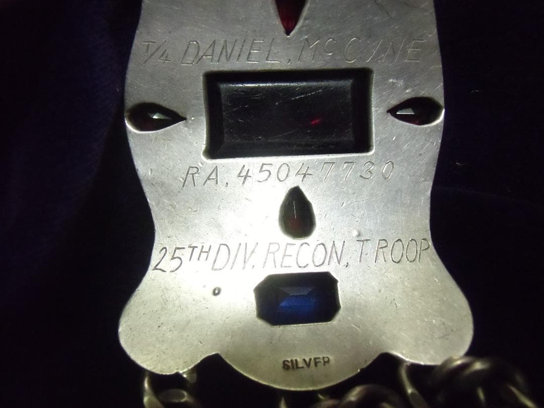 ★アメリカ軍＊陸軍＊ベトナム戦＊第２５歩兵師団＊純銀のブレスレット（実物）