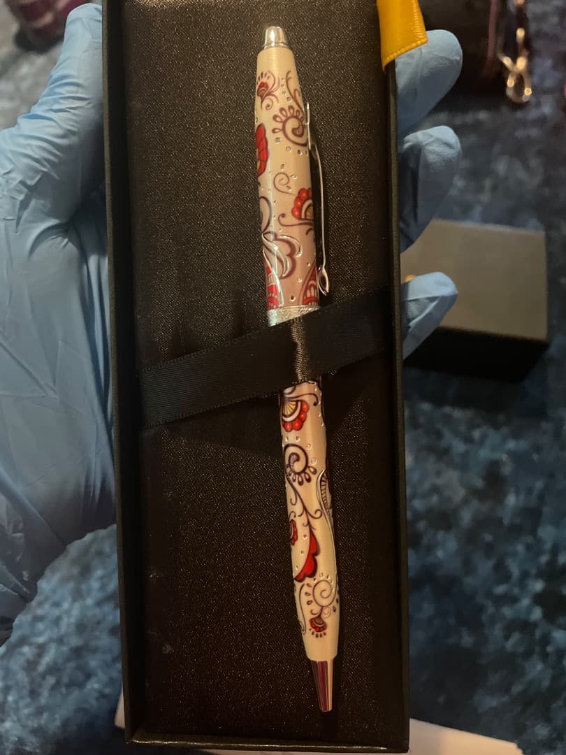 CROSS 花柄ボールペン 専用ボックス、説明書付き！美品！安い新品‼️