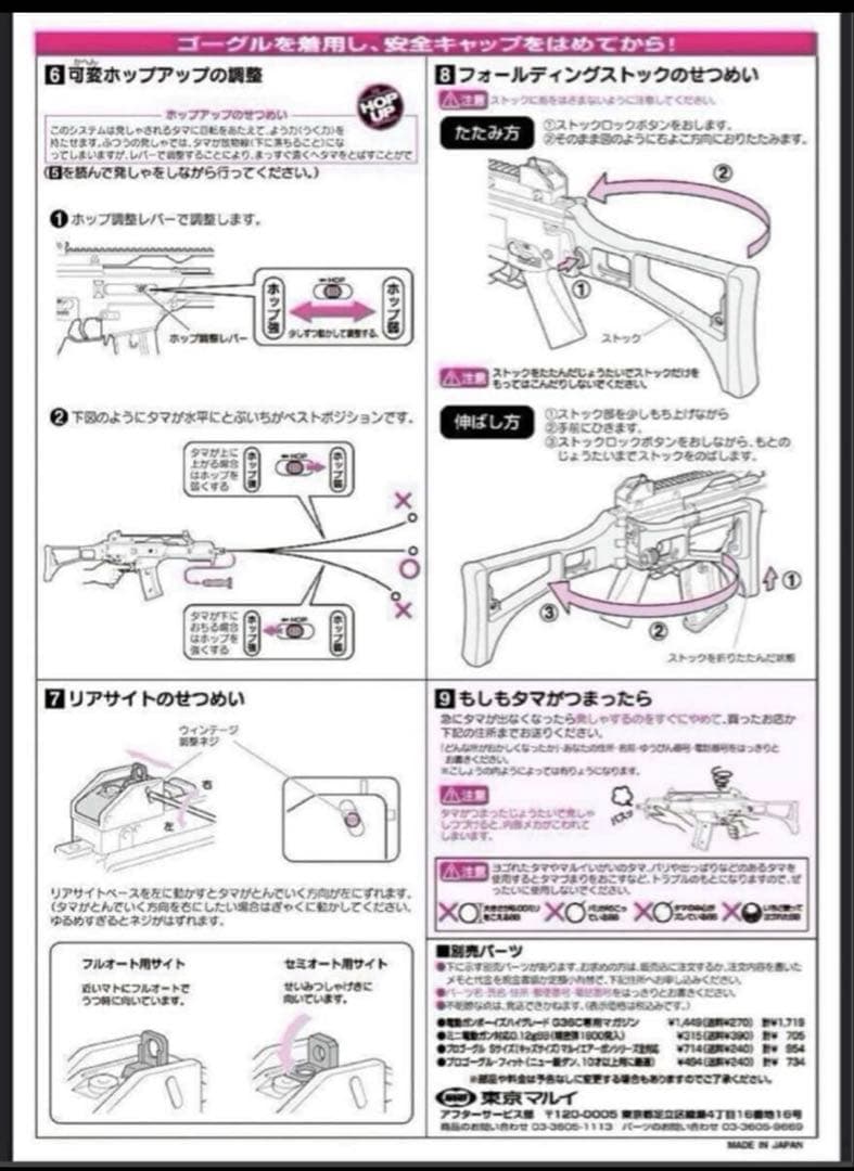 未使用　東京マルイ カスタム品 G36C 電動ガン　金属ピニオンギア　マガジン2