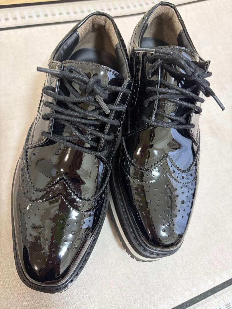 SANDREWS ブラックローファー厚底