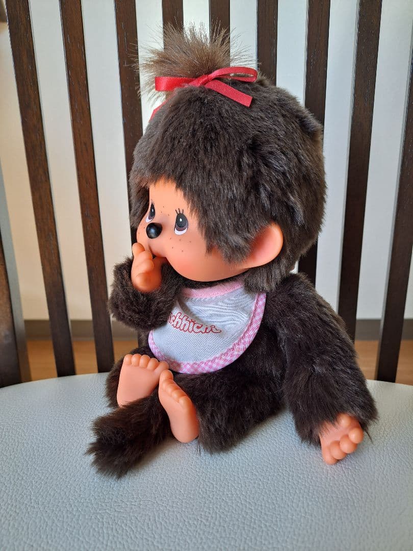 【稀少】モンチッチ Mサイズ女の子　ぬいぐるみ「ほっぺぷっくり」レトロ　セキグチ