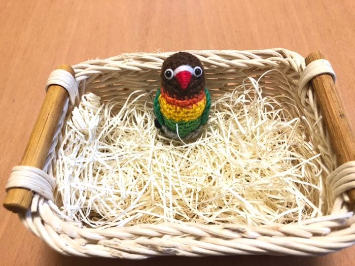 編みぐるみ♡ちっちゃ♡シリーズ ボタンインコちゃん （ルリコシ）