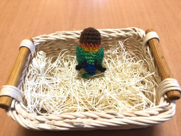 編みぐるみ♡ちっちゃ♡シリーズ ボタンインコちゃん （ルリコシ）