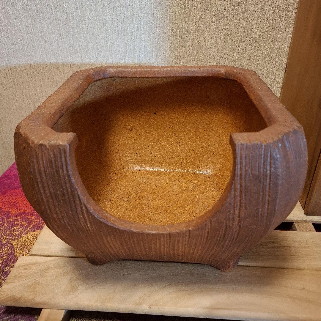 四代 高橋楽斎（造）信楽土風炉 瓶掛 釜鐶 共箱 茶道具 陶磁器 信楽焼 風炉用