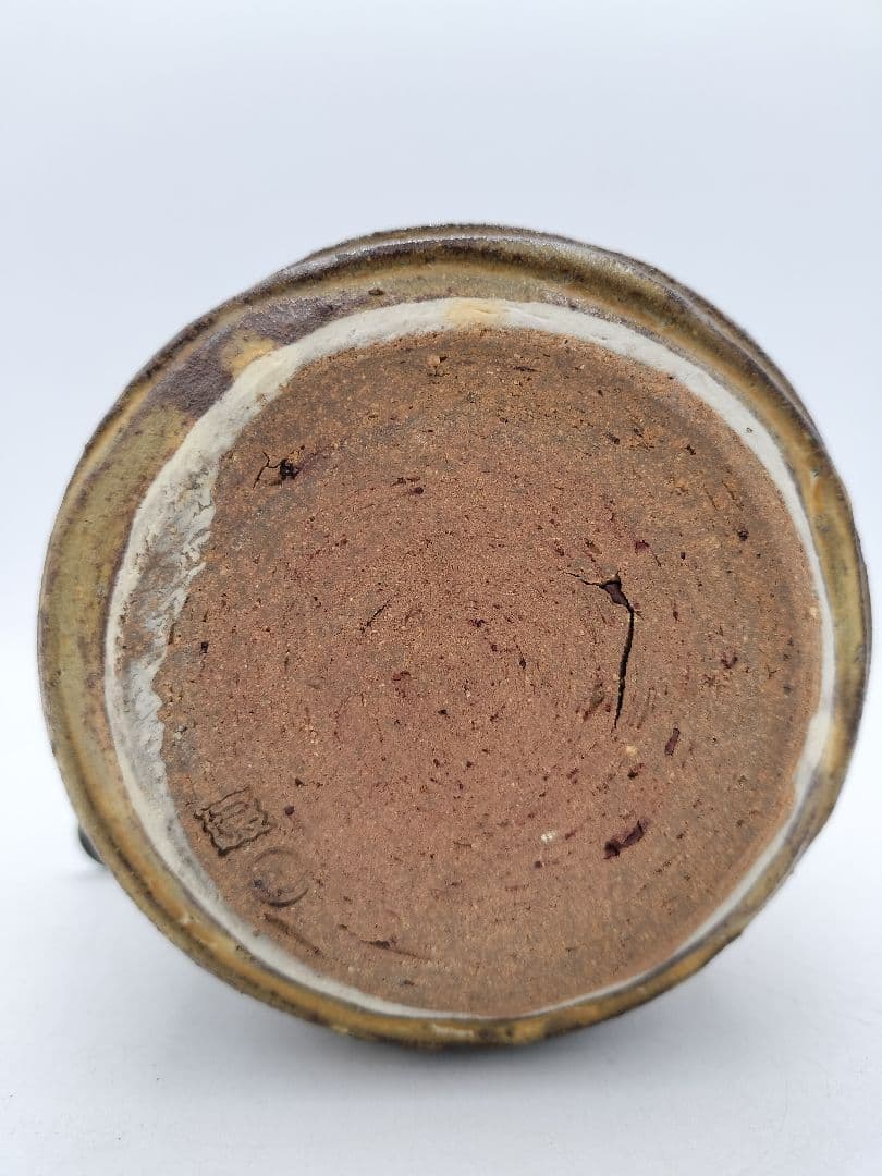 c485 【未使用】掛花入 上野焼 うずくまる 堀内宗完 箱書 木箱 茶道具