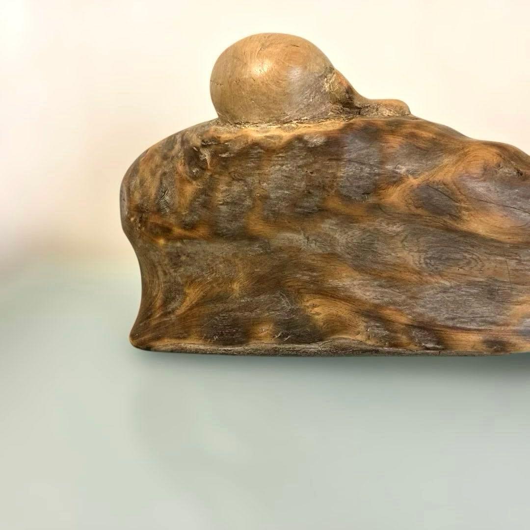 木製アートオブジェ 布袋様　彫刻 置物　縁起物 七福神