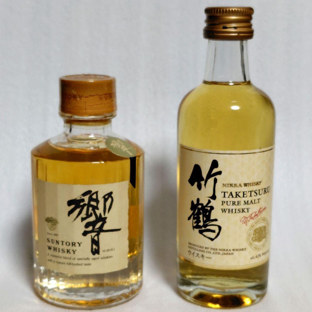 響　旧ラベル　金キャップ　50ml　43%　ニッカ　竹鶴　50ml　43%