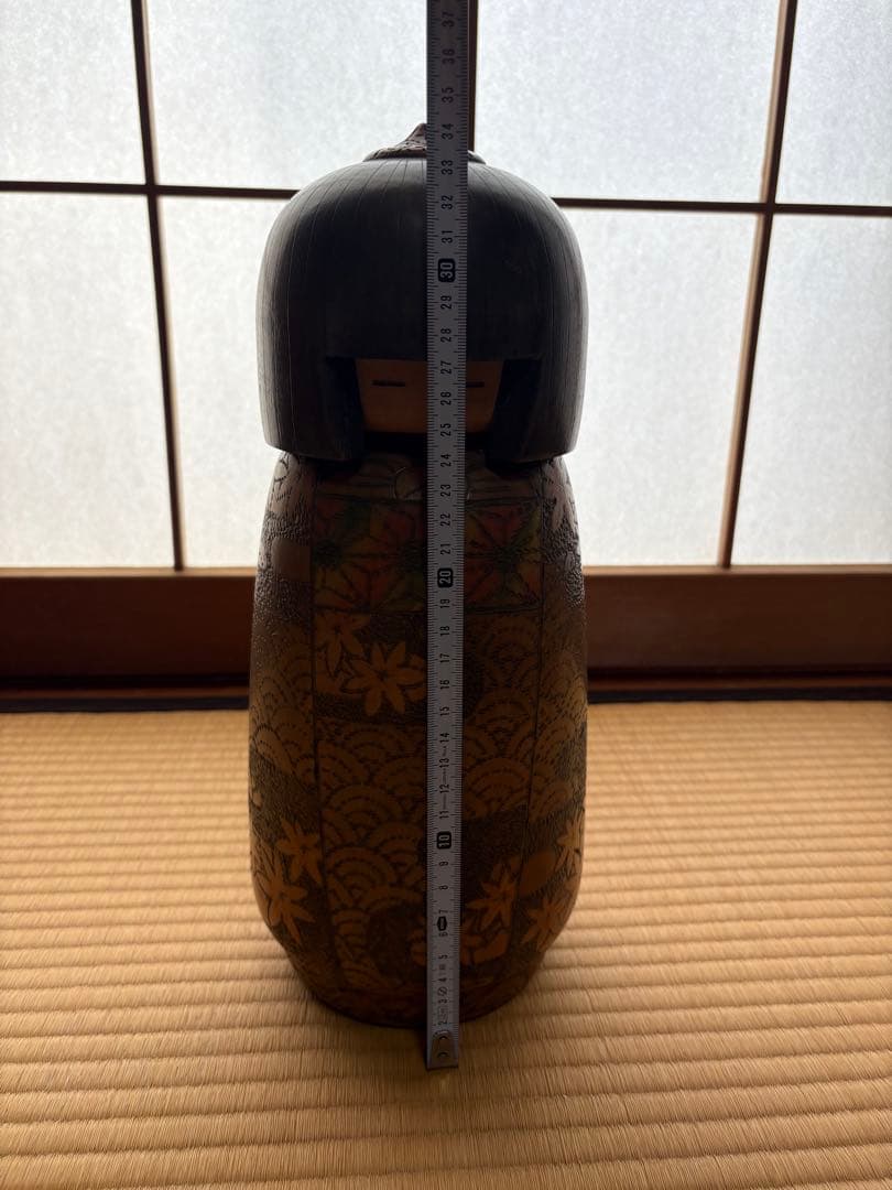 木目込人形 花模様 黒頭部