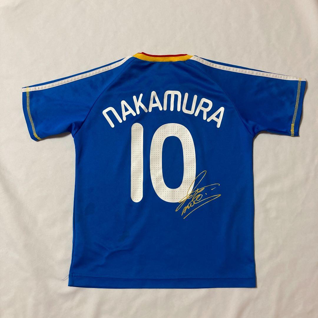 サッカー 日本代表 中村俊輔 サイン アディダス ユニフォーム ブルー 140