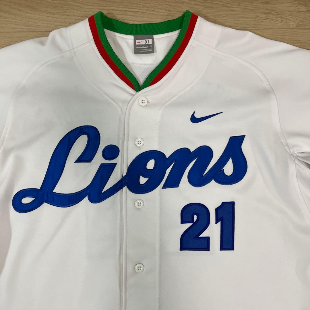 埼玉西武ライオンズ　東尾　刺繍ユニフォーム　NIKE ホームユニフォーム