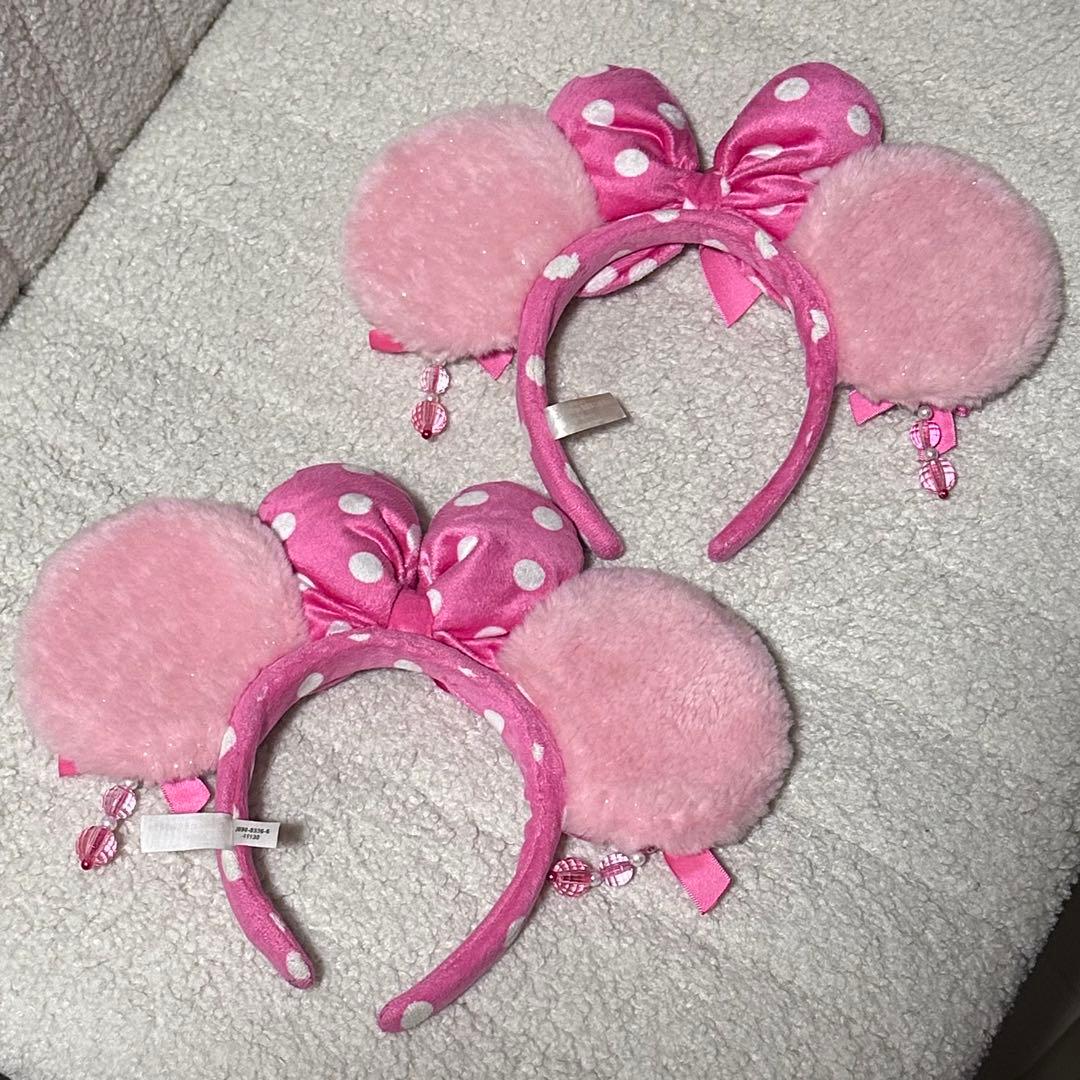 ディズニー ミニー カチューシャ ピンク イヤリング 2つセット