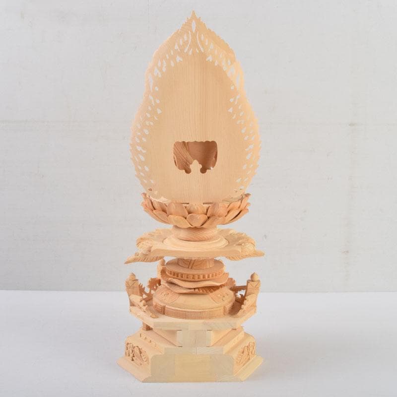 Khontao　仏教美術　桧彫刻　大日如来像　仏像　華鬘台　C　9059