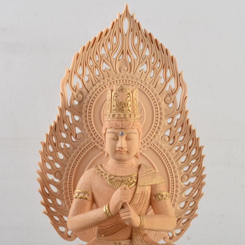 Khontao　仏教美術　桧彫刻　大日如来像　仏像　華鬘台　C　9059