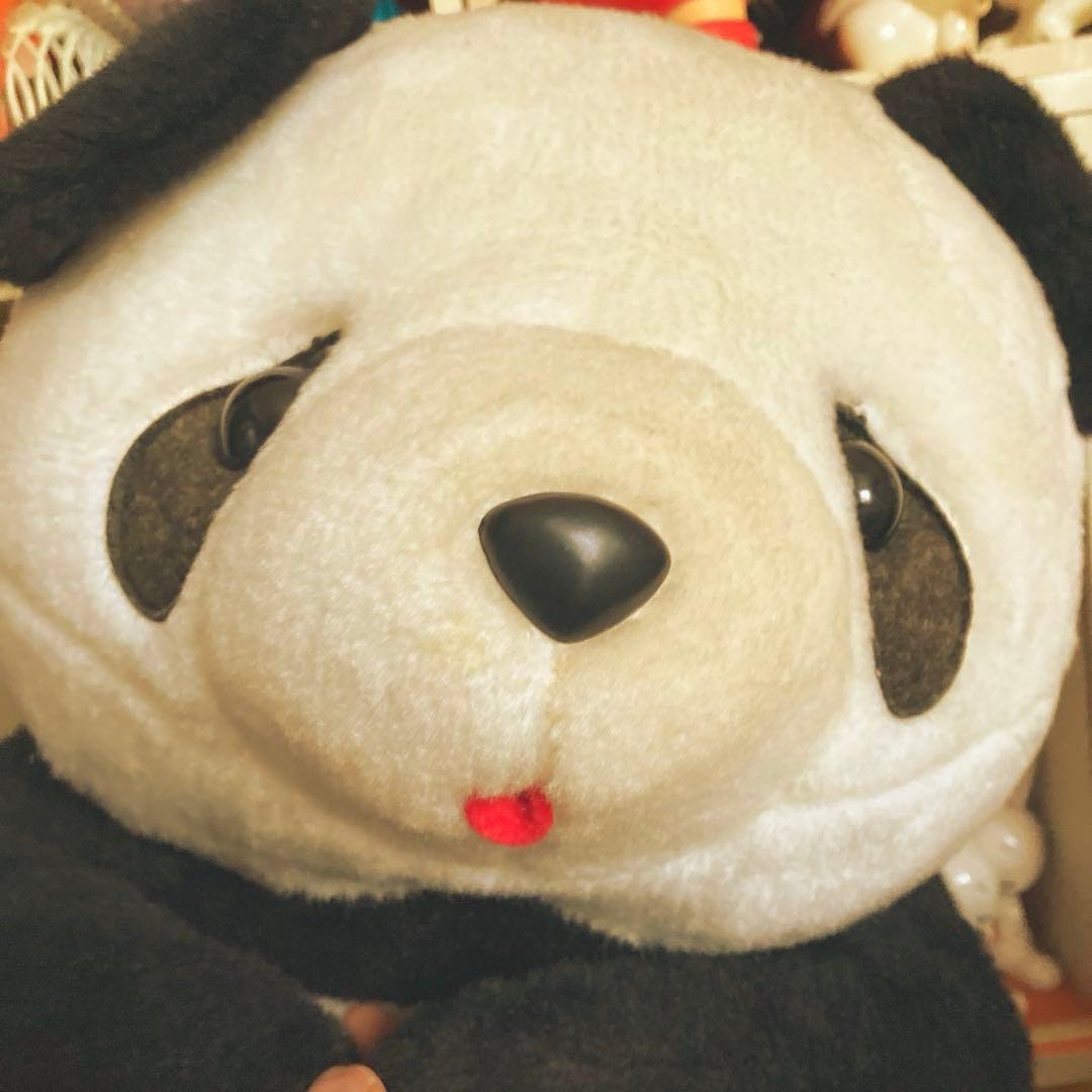 昭和レトロ ベロ出し パンダ ぬいぐるみ 大きめ 当時物 新品未使用