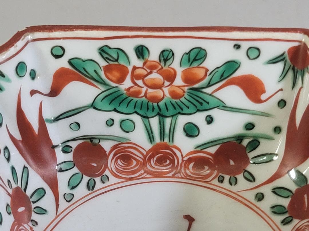 呉須赤絵 花鳥 魁 四方向付 五客 時代物 DT356