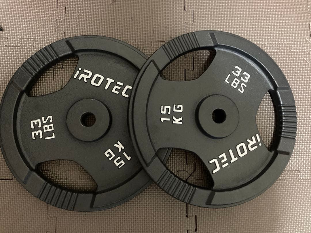 iROTEC アイロテック　ダンベル　プレート 15kg 33lbs ラバーなし