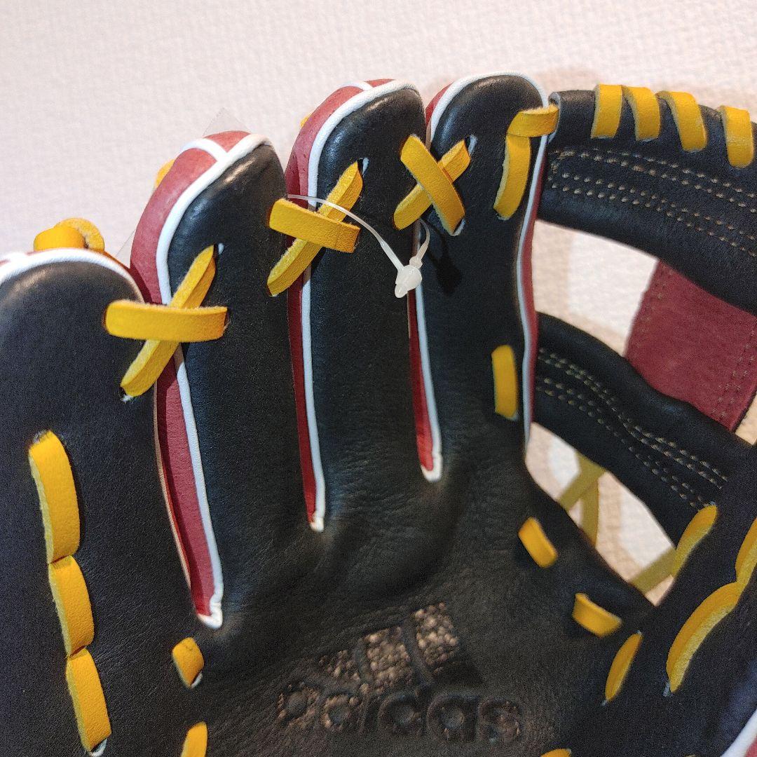 adidas　希少　少年野球　軟式　左投げ　グローブ ブラック×レッド
