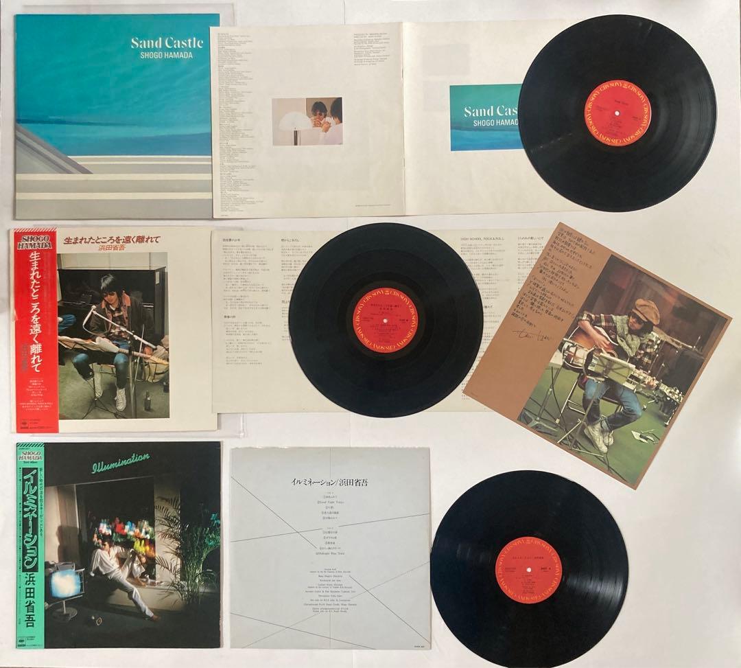 浜田省吾さん♡LPレコード8枚・うちわ(未使用)2枚・渚園映画フライヤー 5枚