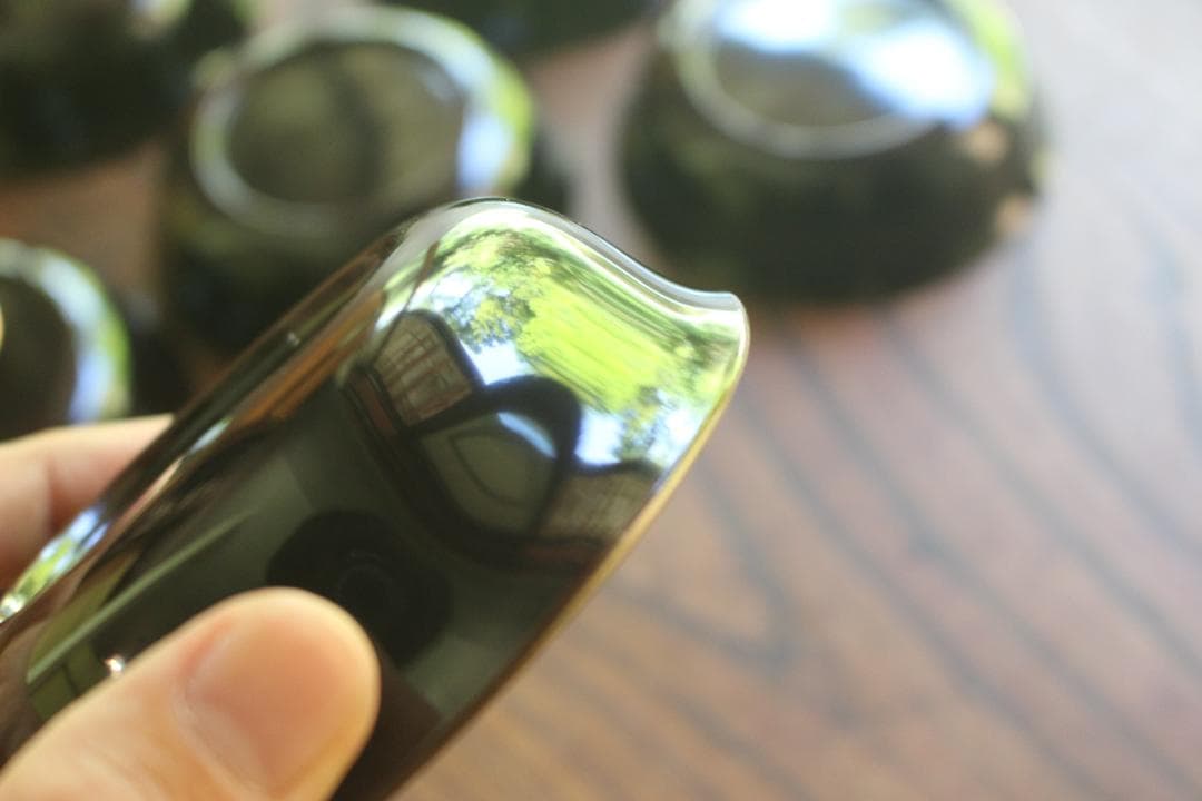 ばら売り可！時代金縁黒漆に優美な草花蒔絵の映える小皿6点（検輪島塗蒔絵皿菓子皿