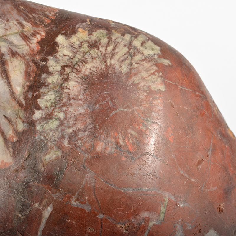 天然石　鑑賞石　菊花石　置物　重さ約1127g　唐木台付　C　R7298