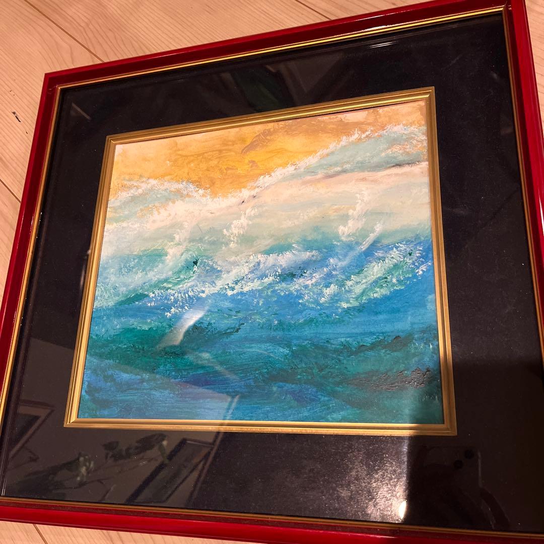 海の波 抽象画 27✖️25