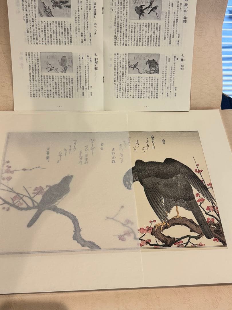 喜多川歌麿画 「絵本百千鳥」手摺木版画 計14枚 解説付