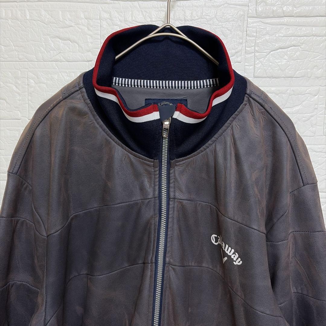 希少 LL Callaway レザー調 フリース裏地 ブルゾン ゴルフウェア