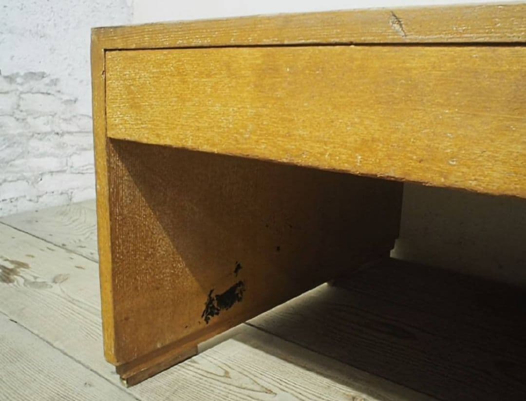 1042　ビンテージ　ロータイプの片袖机　文机　陳列台　デスク　テーブル　レトロ