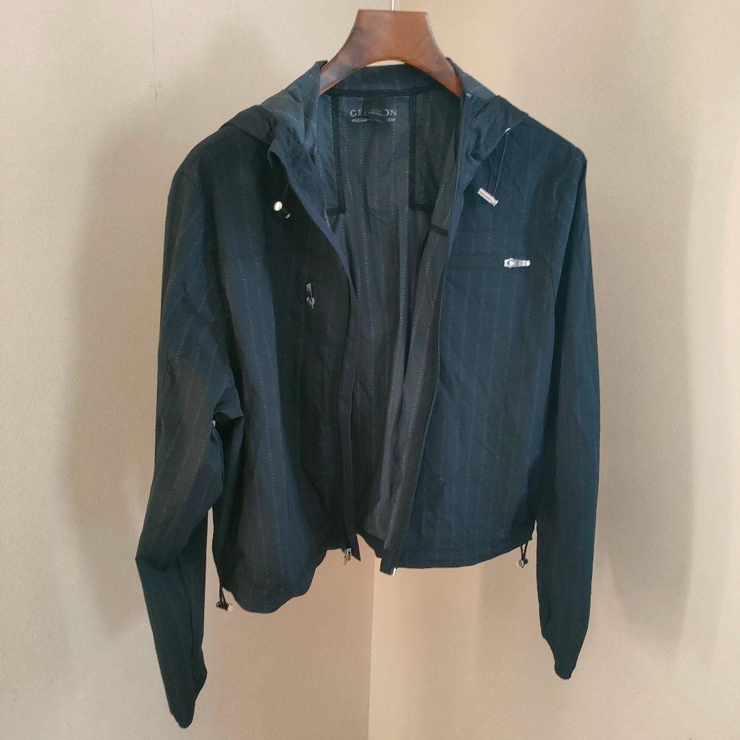 GREYSON フーデッドジャケット M 黒 総柄 ナイロン　短丈