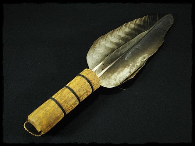 座掃 御羽箒 箒博 六ツ羽根 大掃込 茶道具 水屋道具 共箱 f321