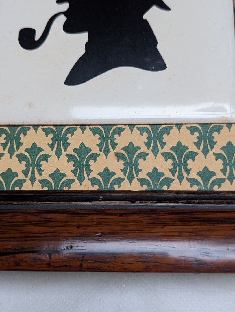 イギリスアンティーク シャーロックホームズ シルエットタイル 19世紀額装