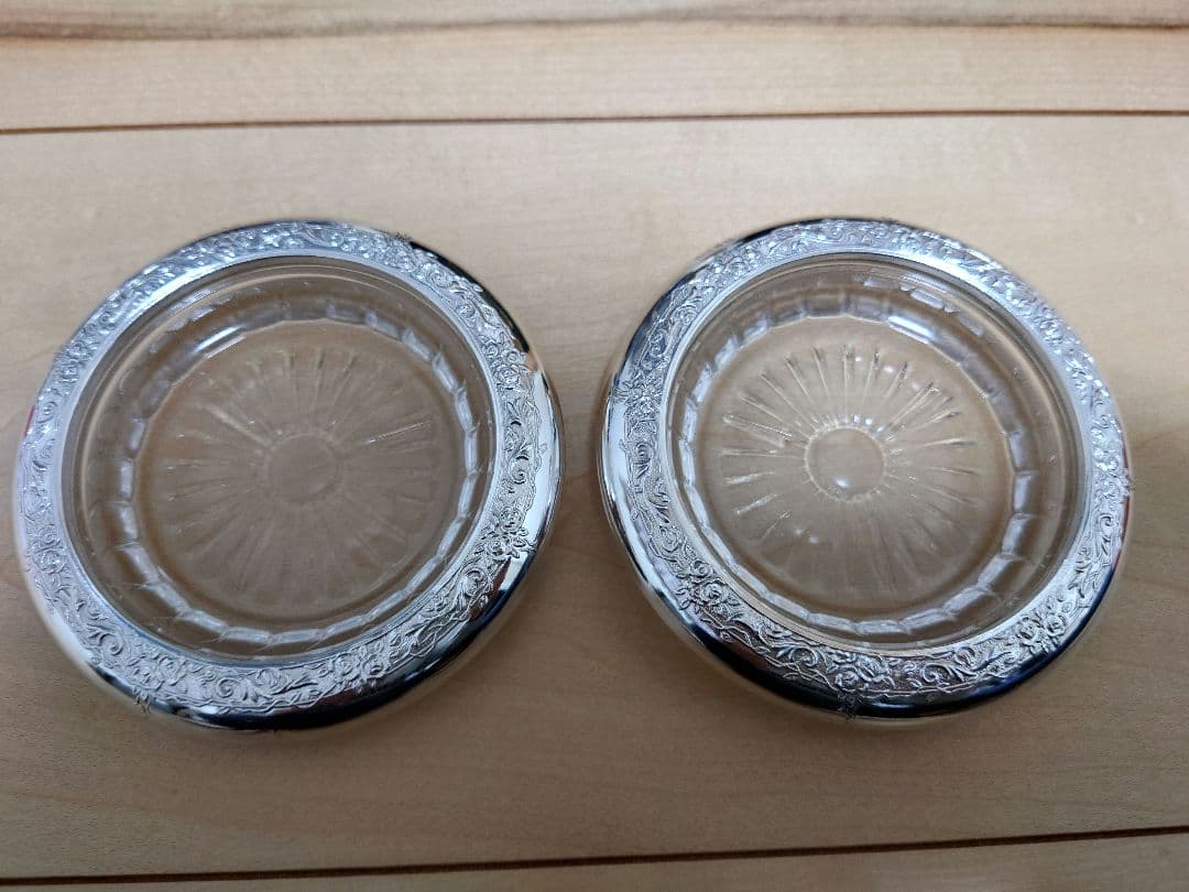 最終値下げ新品♦️銀細工 純銀コースター SILVER骨董 4個セット