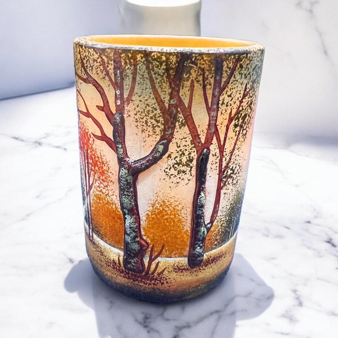 【証明書付】DaumNancyドームナンシーランプ エナメル彩　高さ10.5cm