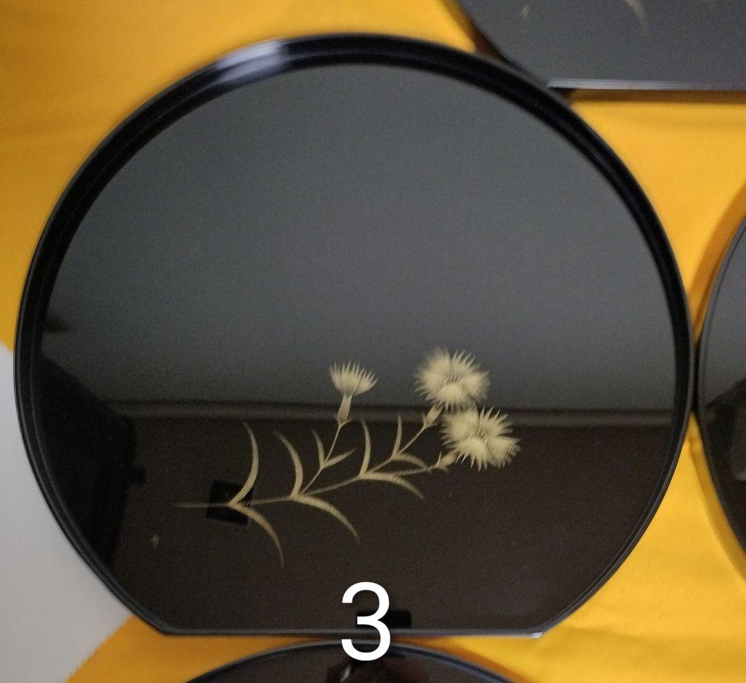 輪島塗　撫子沈金　卓上膳5客　作家もの　 三谷吾一