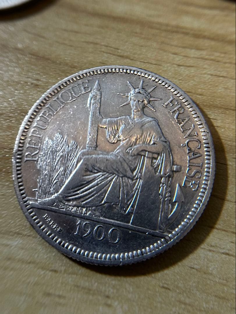 1900,1901,1902,1903,1904年 フランス領インドシナ銀貨5枚