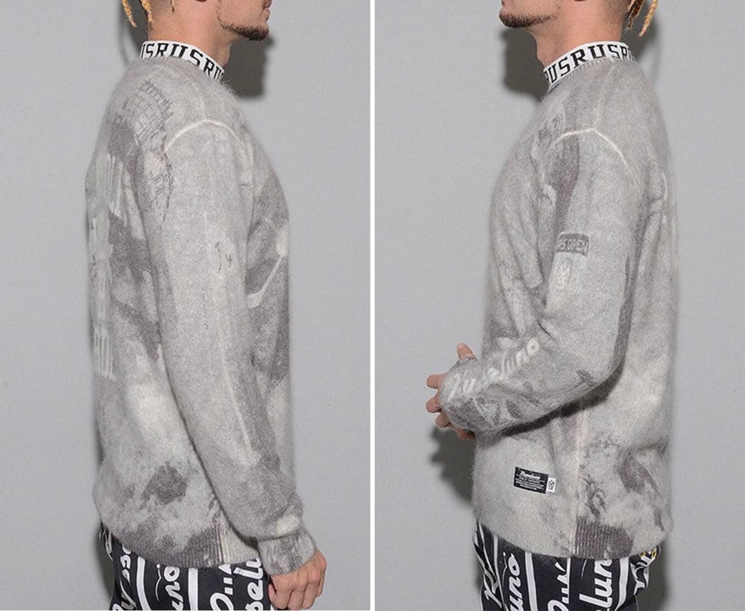 新品 ラッセルノ ゴルフ グラフィック ニット セーター ブラック XL 6