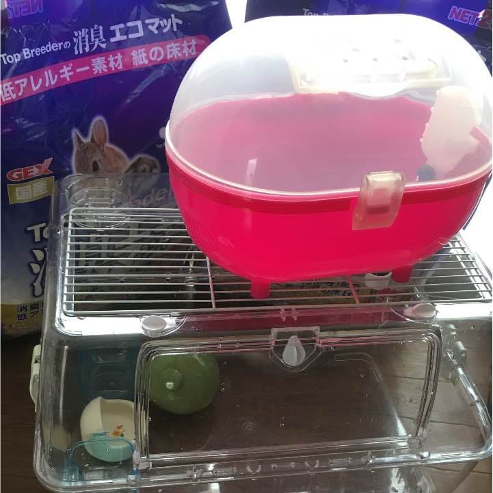 ハムスター ゲージ、キャリーケース、床材セット