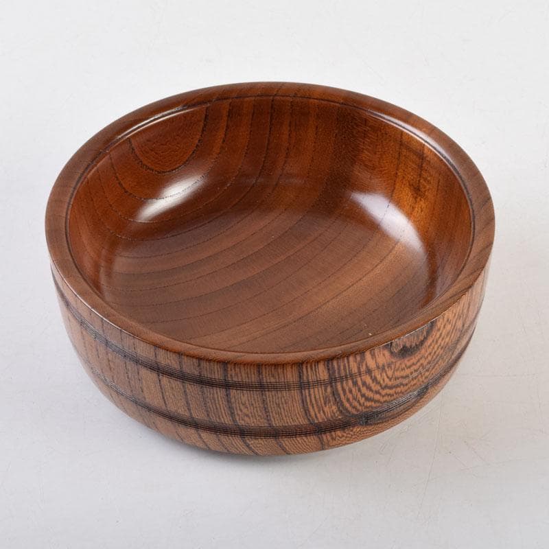 茶道具　山中漆器　挽物師　平田秋平作　欅変り筋　菓子鉢　共布共箱　V　9020