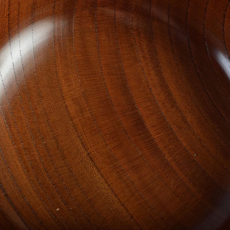 茶道具　山中漆器　挽物師　平田秋平作　欅変り筋　菓子鉢　共布共箱　V　9020