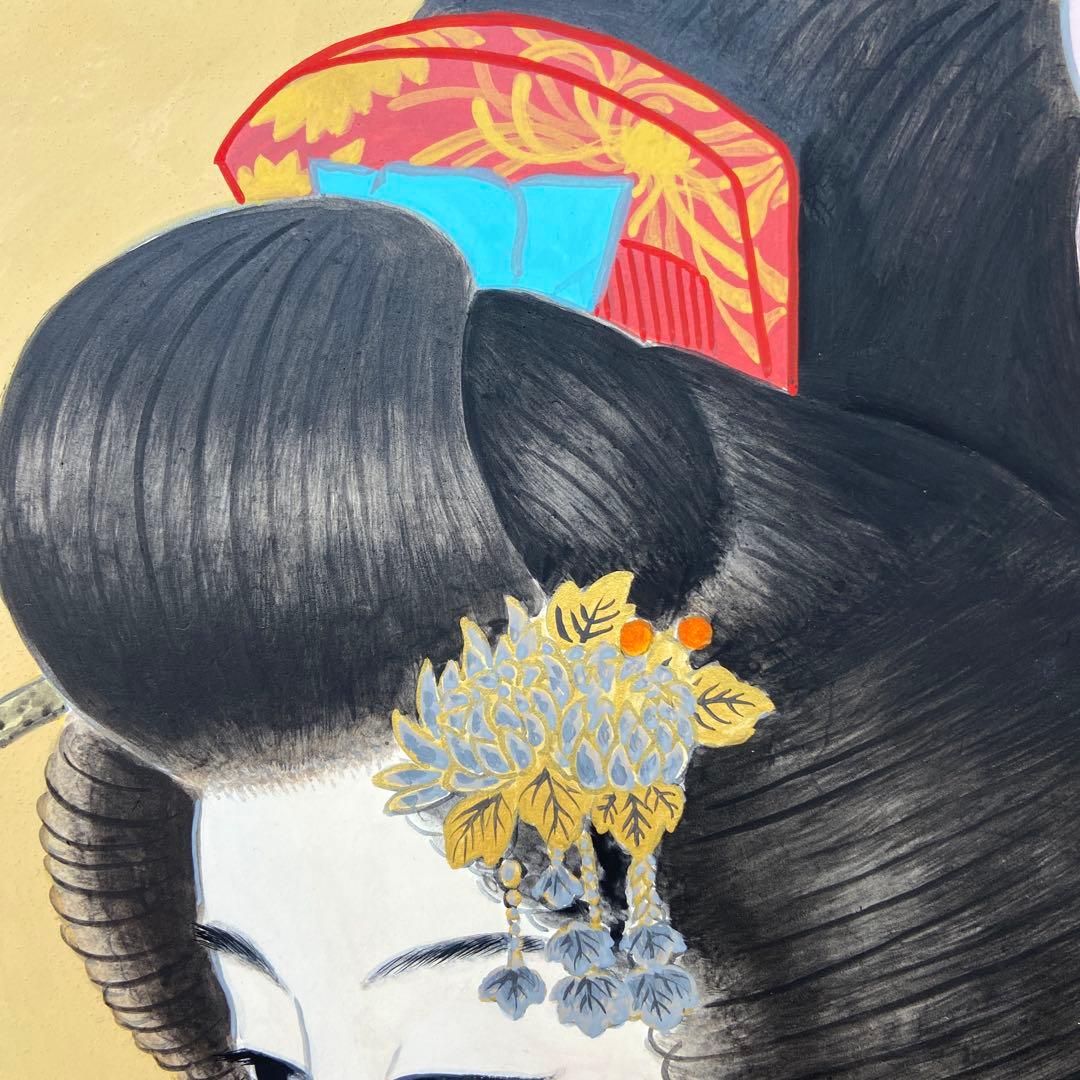 伊藤深水筆美人画額　大作　肉筆