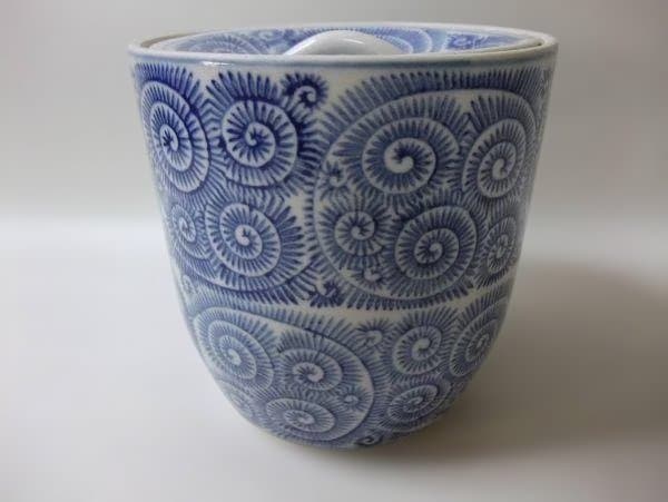 伊万里 染付 ぜまい手 蛸唐草 水差し 茶道具 時代物 骨董 逸品