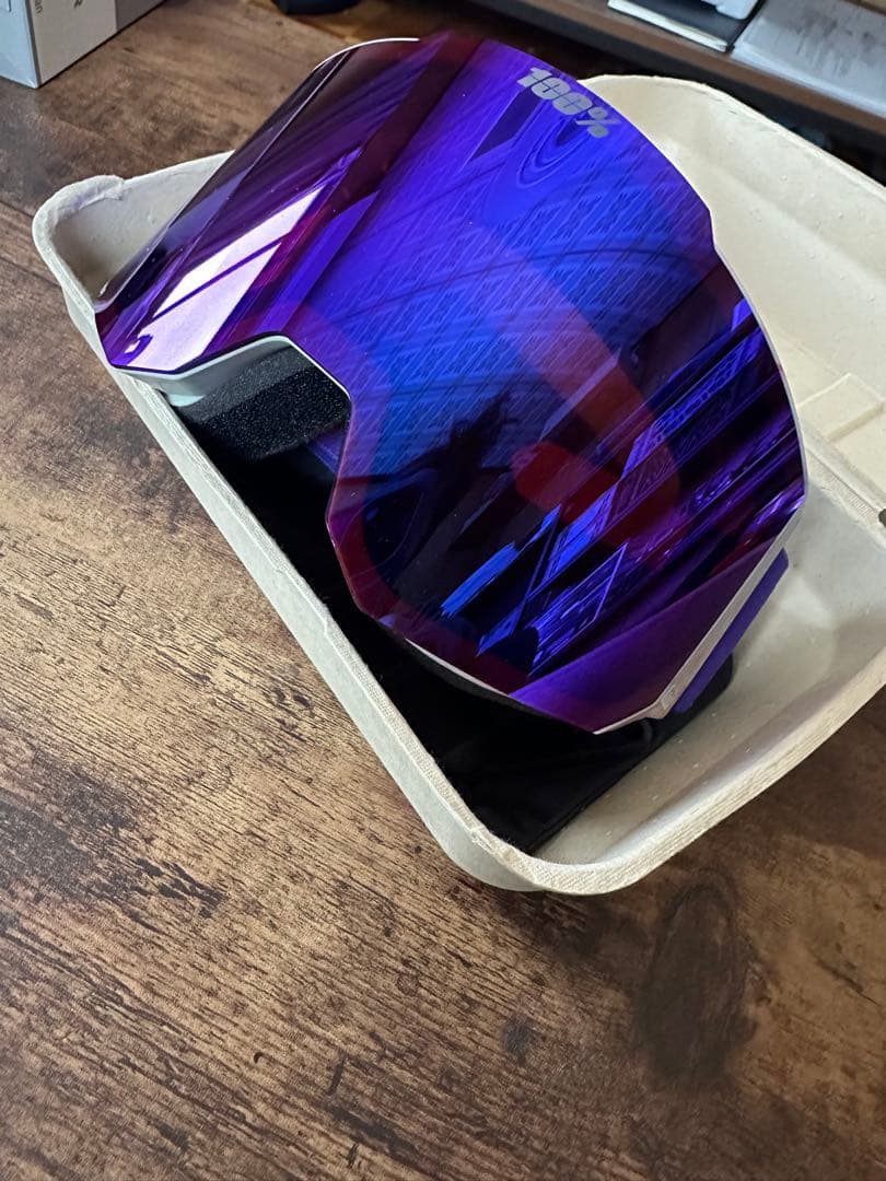 100% パープルレンズ ゴーグル ケース付き